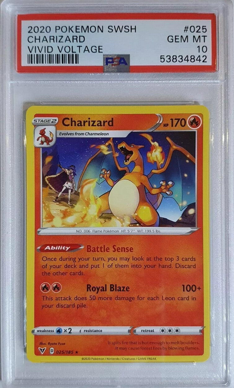 Charizard #025 - Rev Foil Vivid Voltage PSA 10