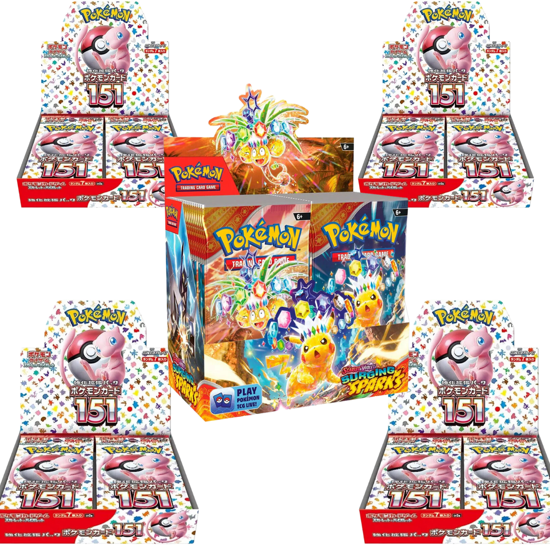 Surging Sparks & 4x 151 Booster Boxes